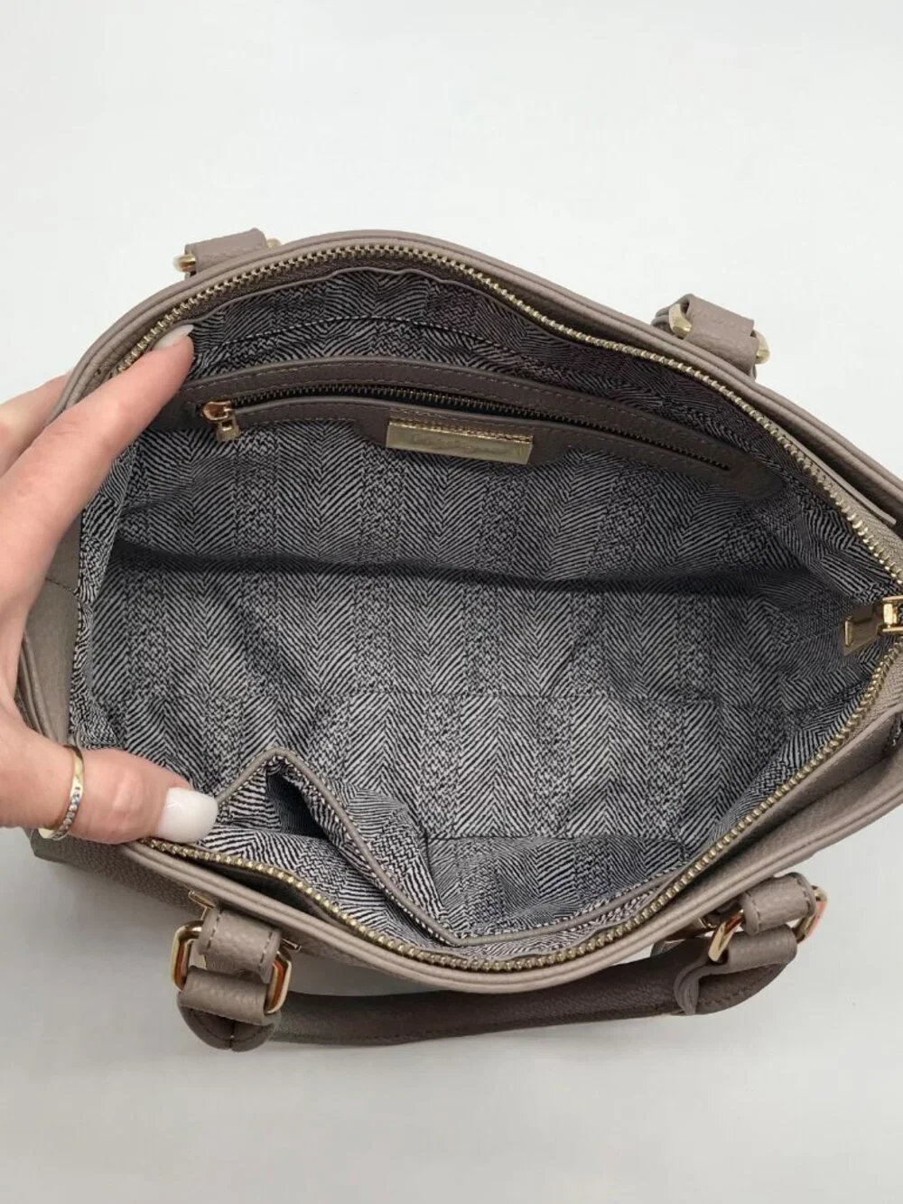 Miztique Gray Pebbled Satchel Bag